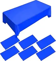 6 Packs 137x274cm Blue Plastic Table Cloth,Large Blue Party Disposable Table Cloths Christmas Table Cover,Tablecloth Party Table Decorations for Party, Xmas,Picnic,Dining,Kids Birthday Tablecloths