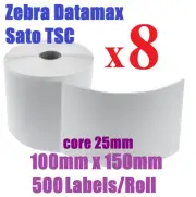 8 x Direct Thermal Shipping Labels 100 x 150 mm 4x6 /500 Sato Datamax Zebra TSC