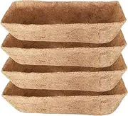 Coconut Planter Liners 4PCS 24 Inch Coconut Planter Liners Breathable Fibre Flower Basket Liner for Window Box Wall Trough