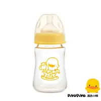 在飛比找momo購物網優惠-【Piyo Piyo 黃色小鴨】媽咪乳感厚質玻璃寬口奶瓶(2