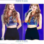 【滿290出貨】熱褲 LISA同款褲子舞蹈BLACKPINK韓國女團安全跳舞高腰黑色A字打底短褲