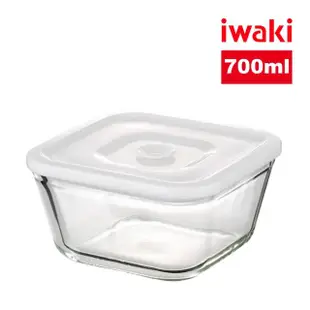 【iwaki】耐熱玻璃微波密封保鮮盒(700ml)