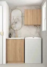 650*600*900mm Otti Byron/Bondi Laminated Natural Oak Moisture Resistant Plywood Mini Laundry