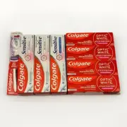 Colgate Sensitive Optic White Toothpaste 360 Extra Soft Toothbrush - 8 pc lot