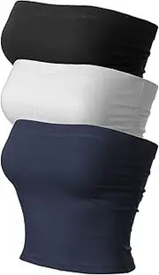 [MixMatchy] Women's Causal Strapless Double Layered Basic Sexy Tube Top