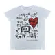 ALEXANDER McQUEEN 字母LOGO街頭紅心塗鴉設計純棉短袖T恤(女款/白)