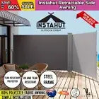 2X6M Side Awning Sun Shade Outdoor Blinds Retractable Screen Steel frame Grey