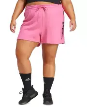 Adidas Plus Size Essentials Linear French Terry Shorts, Pulse Magenta/Black, 4X