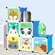 Cute Kid Cartoon 3/4/6/8/12 Cubes Storage Cabinet Wardrobe Toy Book Shelve MTDW