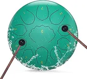 Steel Tongue Drum, 8 Inches 11 Notes Rain Drums for Outside Garden, Rain Chime Hand pan with Music Book, Mallets, Musical Instrument for Adult Gift