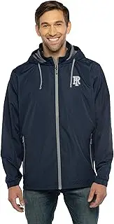 Vantage Apparel Men's Collegiate Premium Lightweight Packable Hooded Wind Jacket, Rhode Island Rams, Small