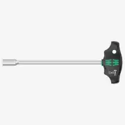Wera 05023393001 T-Handle Nutdriver & 950 L Hex Key 6mm, Chrome Hex-Plus HF