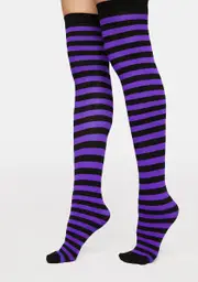 Raisin Aiming For Cute Striped Thigh Highs