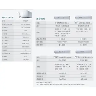 高雄 櫻花牌 P0230 P0231 RO 淨水器 專用濾心組合 全系列 實體店面【KW廚房世界】