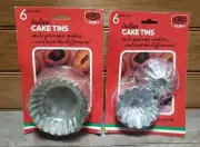 Two PEDRINI Italian Cake Tins Sealed 6 Piece Sets New In Box 3.5" & 2.75"