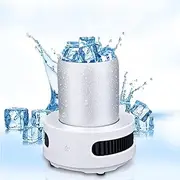 Electronic Mini Fridge Bottle Chiller Portable Smart Refrigeration Quick Ice Making Rapid Cup Cooler for Home and Travel Camp Party Car Cooling Cold Keeping Freeze Cup,White b