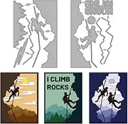 MAYJOYDIY Cutting Dies for Men Climbing for Card Making Extreme Sports Metal Cutting Dies Mountaineering Embossing and Cutting Stencil for Scrapbooking Craft Paper Birthday Cards Gift Decoration