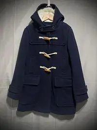 在飛比找Yahoo!奇摩拍賣優惠-Spao 韓劇鬼怪海軍深藍牛角扣大衣 學院風羊毛大衣 羊毛氈