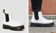NEW 2976 SMOOTH LEATHER PLATFORM CHELSEA BOOTS WHITE