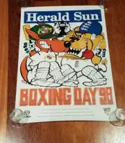 1998 Ashes Australia vs England Boxing day WEG Poster Herald-Sun Cricket