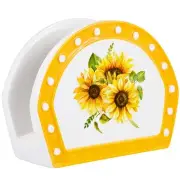 Cocktail Napkin Holder - Sunflower Decor, Ceramic Napkin Holder for Table - S...