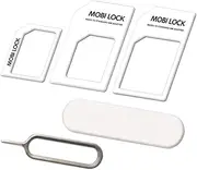 6 in 1 Sim Card Adapter Kit (Micro, Nano, Standard) for iPhones (16, 15, 14, 13, X Pro), All Android Smartphones (Samsung, HTC, Huawei, Sony, Pixel...), iPads and Tablets - by Mobi Lock