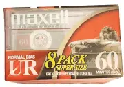 Maxell Cassettes 7 Pack Normal Bias UR 60 Min Tapes New
