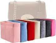 [Generic] Xoppia Bag Organiser compatible with Mulberry Small Lily. Felt Insert Liner for Women Tote Handbag. (Brown, Style B: Side Zipper)