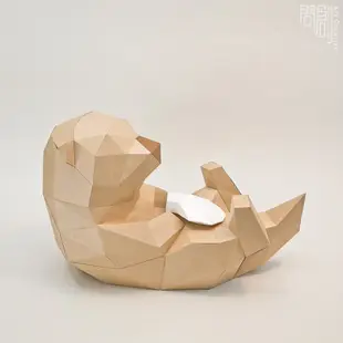 問創設計 DIY手作3D紙模型 禮物 擺飾 小動物系列 -水獺