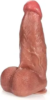 Super Big Realistic Liquid Silicone Dildo Smooth Ultra-Soft Stick Toys with Strong Suction Cup Flexible Sturdy Bendable Hands-Free Beginners Women Deep Throat Training Sex Toy,9.1 in