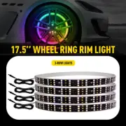 17.5" LED Row Wheel Ring Rim Lights RGB Color Turn Signal IP68 Bluetooth APP