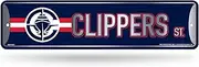Rico Industries, NBA Basketball Los Angeles Clippers Metal Street Sign 4" x 15" Home Décor - Bedroom - Office - Man Cave