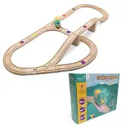 Robobloq Coding Express Wooden Train Set STEAM Learning Toys 25pcs Wooden Tracks
