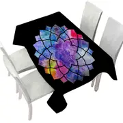 Colorful Watercolor Mandala Star Tablecloth