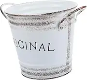 Rustic Iron Flower Box Decorative Letters Metal Pitcher Vase for Home Decor
