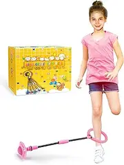 Skip Ball for Kids, Foldable Ankle Skip Ball Flashing Jumping Ring Colorful Sports Swing Ball, Fitness Fat Burning Jump Rope Game for Boy and Girl