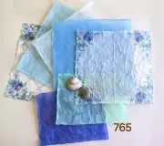 Junk Journal Supplies Blue Floral Collage Sheet Scrapbook Free Shipping