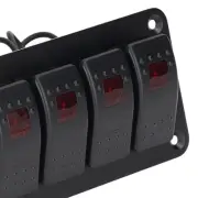 Red 8 Gang Rocker Switch Panel LED Backlit On Off Switch Waterproof Overload