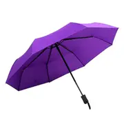 Purple 10Ribs Automatic Umbrella Auto Open Close Compact Folding Anti Rain Windproof AU