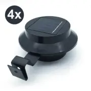 4X LED Solar Clip-on Fence Gutter Outdoor Garden Yard Pathway Lamp Light BLACK