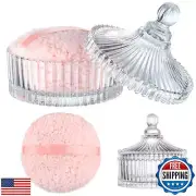 Large Body Powder Puff and Container, 6 Inch Oversize Dust Powder Puff for Ba