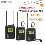 LENSGO LWM-328C Wireless Lavalier Microphone System Mic Kit for Smartphones DSLR