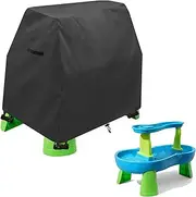 Aacabo Kids Water Table Cover Fit Step2 Rain Showers Splash Pond Table,Waterproof Dust Proof Anti-UV Outdoor Toys Cover-Cover only Black