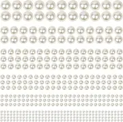 Shynek 1980Pcs Self Adhesive Pearl Stickers, Pearls Sticker Gems for Hair, Face, Makeup, Eye, Nail, Crafts, Assorted Sizes