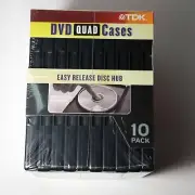 Dvd Case 10 Pack Holds 4 DVDs In Each Case NEW Sealed