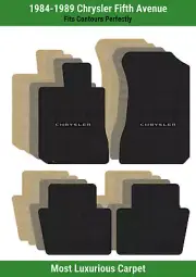 Lloyd Luxe Front & Rear Mats for '84-89 Fifth Avenue w/Silver on Black Chrysler (for: Chrysler)