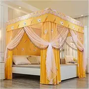 Bed Canopy Mosquito Net for 1.8m/6ft Bed, 360° Wrapping Mesh Bed Canopy, Floor-to-Ceiling Bed Curtain for Home (Color : Style 1, Size : 180x200x200cm)