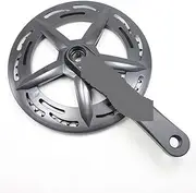 Exercise Bike Crank， Crankset MTB Bicycle Crank 6/7/8 Speed Mountain Bike Crankset 46T Aluminum Alloy Sprocket Square Crank Fluted Disc Parts 01