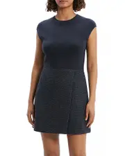 Theory Tweed Wrap Mini Dress