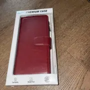 Samsung Galaxy A52 5g Red Zipper Fat Wallet with extra card holders C297